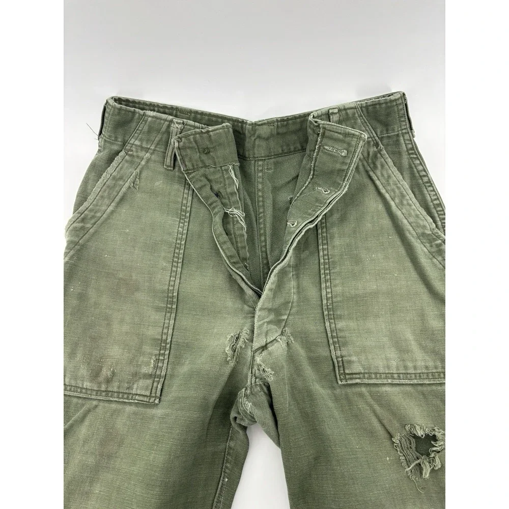 US Army OG-107 Type I Fatigue Pants Trousers Vietnam Cotton Sateen Green 30x28